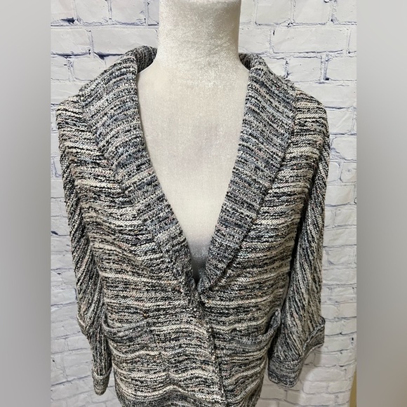 Splendid Textured Tweed Woven Multicolor Dolman Oversize Cardigan Medium - Picture 2 of 7